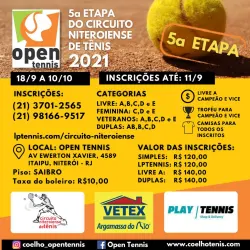 5ª Etapa do Circuito  Niteroiense de Tênis - Livre B