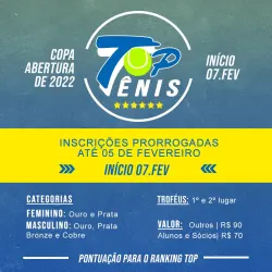 COPA ABERTURA TOP TENIS 2022 - COPA ABERTURA TOP TENIS - 2022  CAT. BRONZE MASC.