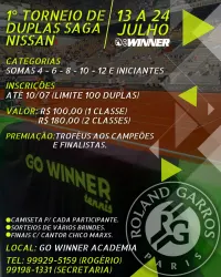 1º TORNEIO DE DUPLAS SAGA NISSAN - SOMA 7 e 8