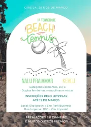 1° Torneio de Beach Tennis NALU PRAIAMAR KEHLU - Mista Iniciante