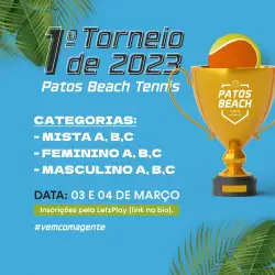 1º TORNEIO DE 2023 PATOS BEACH TENNIS  - MISTA C