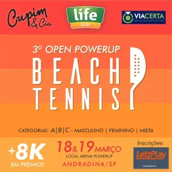 3º OPEN BEACH TENNIS POWERUP 17,18 e 19 MARÇO