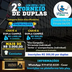 2. Torneio Aberto de Duplas Liga Cotia de Tênis / 2023 - Categoria Única - Classificatório A/B
