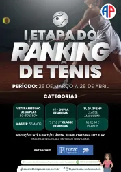 I ETAPA DO RANKING DE TÊNIS - 1ª Classe Masculina
