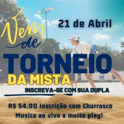 Torneio mista com churrasco - MISTA INICIANTE