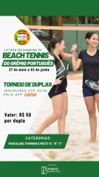 I ETAPA DO RANKING DE BEACH  TENNIS - GRÊMIO - MISTA CLASSE  B