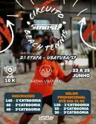 2ª ETAPA DO CIRCUITO SMASH DE BEACH TENNIS 2023- ARENA UBATUBA/SP - Dupla Mista B