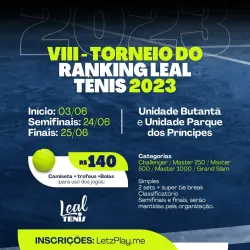 VIII - Torneio do Ranking Leal Tênis 2023 - Grand Slam