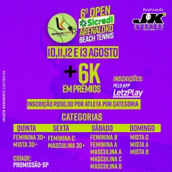 6º OPEN SICREDI ARENA LOKO BEACH TENNIS - MISTA B