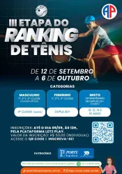 III ETAPA DO RANKING DE TENIS - 2ª Classe Masculina