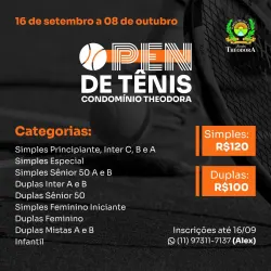 OPEN DE TENIS CONDOMÍNIO THEODORA - DUPLA B