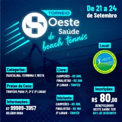 Torneio Oeste Saúde de Beach Tennis - Pratas da Casa Ouro - Masculino
