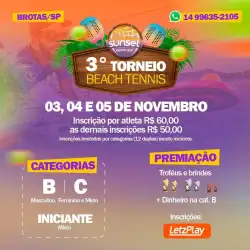 3º Torneio de Beach Tennis Sunset Brotas