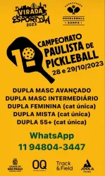 1o. CAMPEONATO PAULISTA DE PICKLEBALL - VIRADA ESPORTIVA 2023 - 55+ Categoria Única