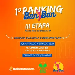 1º Ranking Ban Ban - Etapa 3 - Iniciantes - 1º Ranking Ban Ban - Etapa 3