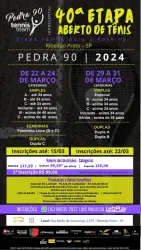 40º Aberto de Tênis 2024 - Pedra 90 - Ribeirão Preto - CFTRP - Categoria - B até 34 anos