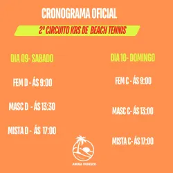 2 CIRCUITO KRS DE BEACH TENNIS  - MISTA C - DIA 10/03 ÁS 17:00