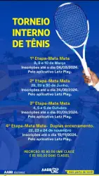 1 Etapa Torneio Interno De Tênis AABB. - 2 classe