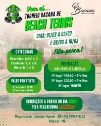 TORNEIO BACANA DE BEACH TENNIS - Masculino B