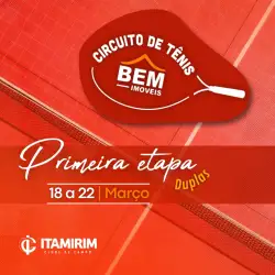 Circuito de tênis BEM IMÓVEIS, 1ª Etapa duplas. - *categoria* C