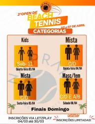 2° OPEN BEACH TENNIS NA PRAIA ARENA PEDRINÓPOLIS  - FEM C/D