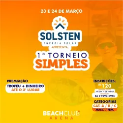Torneio de SImples Etapa Solsten Energia Solar  - SIMPLES FEMININO A