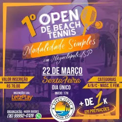 1: Open  de beach tênis .  Modalidade simples . - Simples Masculino C
