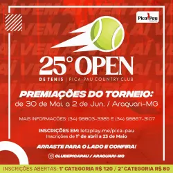 25º PICA PAU OPEN DE TÊNIS  - 5ª Classe - Tênis 