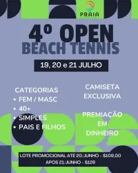 4º PRAIA OPEN DE BEACH TENNIS - Dupla Mista C
