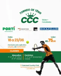 Torneio de tênis CCC etapa: Portí Atacadista - Center Investimentos - Rockfeller Language Center - 3ª Classe feminina (INICIANTES)