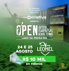 1º OPEN INTER EMPRESAS DE BEACH TENNIS - MEGA CRIATIVA - LEONEL ARENA SPORTS - LAGO DA PEDRA/MA - FEMININO OPEN