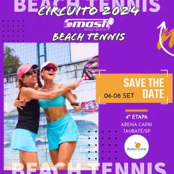 4ª ETAPA CIRCUITO 2024 SMASH DE BEACH TENNIS - ARENA CAPRI - TAUBATÉ/SP - Dupla Mista C