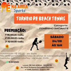 Torneio de BEACH TENNIS feminino iniciante  - Feminino iniciante