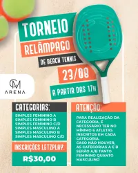 Torneio Relâmpago CM Arena - Simples - Simples Masculino C/D
