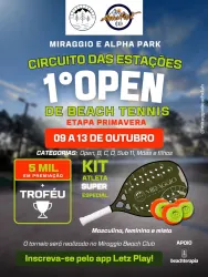 ETAPA PRIMAVERA DO CIRCUITO DAS ESTAÇÕES MIRAGGIO ALPHA PARK DE BEACH TENNIS- OPEN - DUPLA FEM D