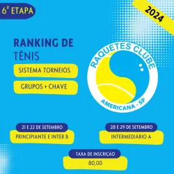 Ranking de Tênis Raquetes Clube - 6ª Etapa - Intermediário A