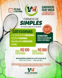 Torneio de Simples - 4ª Etapa Circuito VM 2024 - 3ª Classe