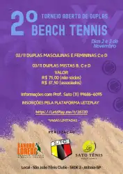TORNEIO ABERTO DUPLAS BEACH TENNIS SJTC  - MISTA D