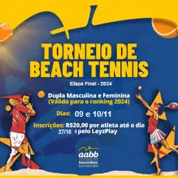  TORNEIO DE DUPLAS BEACH TENNIS AABB - 2024 - ETAPA FINAL - Feminino Iniciante