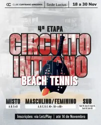 Torneio Interno de Beach Tennis 2024 - 4° Etapa - Duplas Feminina B