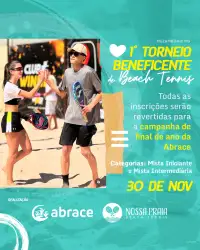 1º Torneio Beneficente de Beach Tennis - Realização Projeto Abrace e Nossa Praia - Mista Intermediária (jogando há mais de 3 meses)