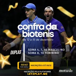 TORNEIO DE CONTRATERNIZAÇÃO DE DUPLAS DA BIOTENIS  - SOMA 08 FEMININO