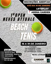 1° OPEN NEVES ATTUALE, GARDEN BEACH TENNIS - 1º masculino C 08:00 hrs