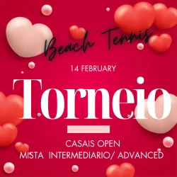 Injoy Beach Tennis Happy Valentine’s Day - Casais sexta 14 fev de noite com noite do fundue
