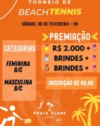 Torneio de Beach Tennis Praia Clube Bariri - B/C - MASCULINA B/C