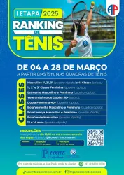 I ETAPA DO RANKING DE TÊNIS 2025 - CATEGORIA 3ª CLASSE MASCULINA