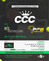 Torneio de tênis CCC etapa: Bastian&Lora e Rede de Postos Pra Frente Brasil   - 4ª Classe masculino B (+35)