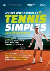 1° Etapa Circuito Interno de Tênis Simples 2025 - 3° Classe Masculina de Tênis Simples 