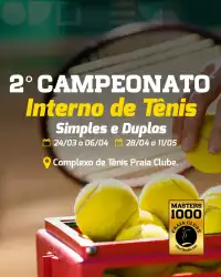 2º Master 1000 - 2025 (Campeonato Interno de Tenis de Campo) - 3ª Classe - Masculino- Duplas