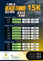 1º Open Bela Vista Sunset de Beach Tennis - Mista D - 8:00